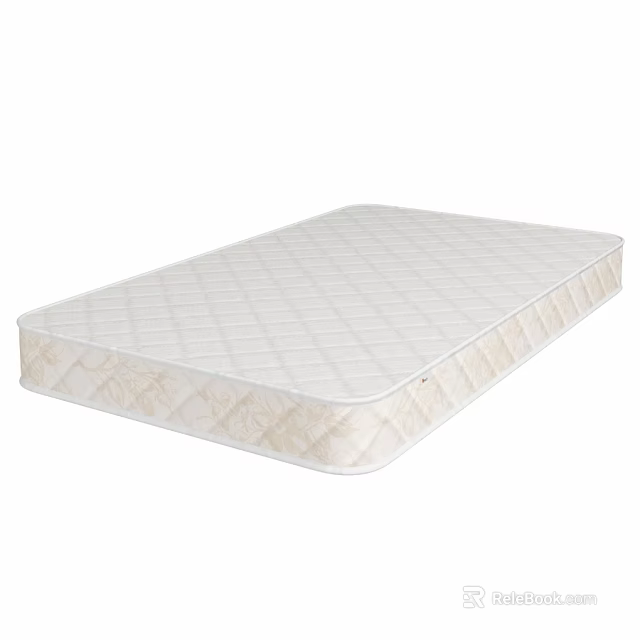 High Quality White Diamond Quilted Spring Mattress For Comfortable Sleep Support 3d model 