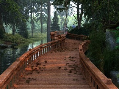 Forest Park boardwalk field material 3d model