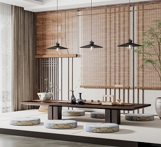 New Chinese Tea Table and Chair 3d model