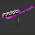 Fun Pink Electronic Keyboard with Colorful Design and Portable Strap