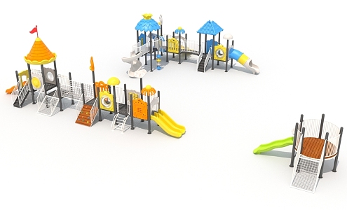 Kindergarten outdoor amusement equipment outdoor large toy slide 3d model