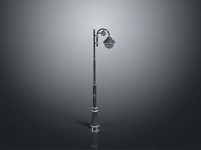 Vintage Street Lamp With Decorative Post And Classic Design Outdoor Fixture 3d model