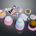 Assorted Dessert Display With Layered Cakes Frosted Cupcakes Cookies And Pastries