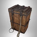 Vintage Wooden Trunk with Metal Straps and Leather Handles Classic Storage Chest Design