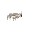 Modern Wooden Dining Chairs With Upholstered Seats And Matching Table Set