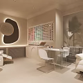 Modern Minimalist Nail Salon Interior With Comfortable White Reclining Chairs Green Plants And Shelves