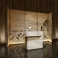 Modern reception desk company front desk background modeling wall combination creative company front desk background wall front desk 3d model