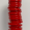 Red Stacked Disc Column With Smooth Circular Layers And Modern Design