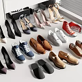 Assorted Women's Shoes Collection With Heels Sneakers Loafers Slides In Various Colors And Styles
