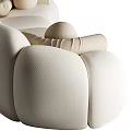 Beige Curved Multi Seater Sofa with Modular Design and Decorative Pillows