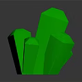 Decorative Ornament Set with Green Crystal Pieces Shiny Polished Geometric Shapes for Modern Home Decoration