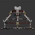 Circular Mechanical Structure With Red And White Components And Gear Details