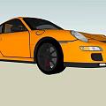 Orange Sports Car With Black Wheels Rear Spoiler And Modern Design