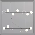 Light Luxury Chandelier Block Chandelier Combination 3d model