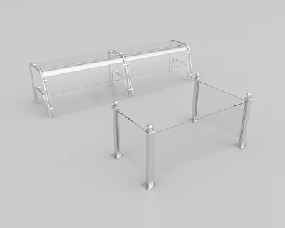Outdoor Playground Equipment With Transparent Protective Barriers And Sturdy Metal Frames 3d model