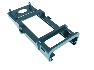 Industrial Steel Mounting Bracket With Mechanical Holes And Structural Design 3d model