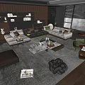Minotti Sofa Coffee Table Combination Multi-person Corner Sofa Coffee Table Leisure Chair Side Table Corner Table 3d model