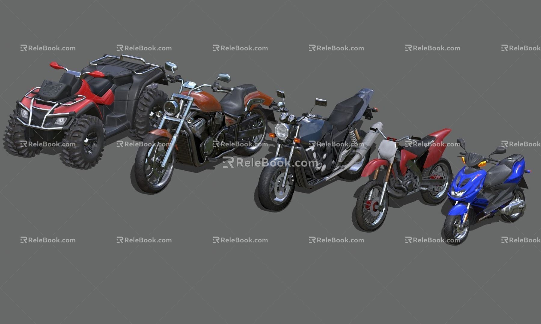 Modern Motorcycle Combination Modern Transportation Vehicle Motor Vehicle Motorcycle Motorcycle Mountain Bike Fashion 3d model