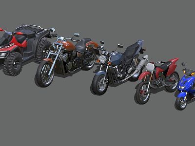 Modern Motorcycle Combination Modern Transportation Vehicle Motor Vehicle Motorcycle Mountain Bike Fashion 3d model