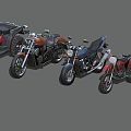 Modern Motorcycle Combination Modern Transportation Vehicle Motor Vehicle Motorcycle Motorcycle Mountain Bike Fashion 3d model