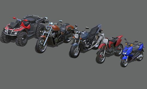 Modern Motorcycle Combination Modern Transportation Vehicle Motor Vehicle Motorcycle Mountain Bike Fashion 3d model