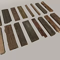 Stone and Wood Various Natural Wooden Planks with Different Colors and Sizes