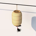 Traditional Hanging Bamboo Woven Lantern With Tassel Decoration For Home Decor