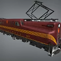 Maroon And Yellow Striped Electric Train Featuring Pantograph And Number 4023