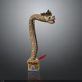 Spotted Giraffe Toy with Long Neck Popping Out of Colorful Box on Black Background