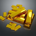 Luxury Shiny Golden Stacked Decorative Ornaments Set For Tabletop Display And Decoration