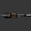 3D Model Axe With Wooden Handle And Metal Blade Carved Patterns