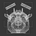 Futuristic Mechanical Creature With Orange Black Shell Blue Glowing Core And Intricate Gear Structure