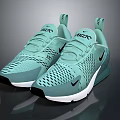 Light Green Nike Sneakers With Mesh Design And White Sole For Daily Use
