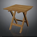 Wooden Folding Table With Square Top And Crossed Legs Natural Wood Finish