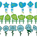 Diverse Shaped Colorful Outdoor Signboards For Park Direction And Information