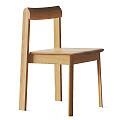 Modern Wooden Dining Chair With Simple Design And Sturdy Solid Wood Frame 3d model