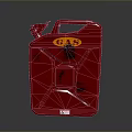 Red Plastic Gas Can With GAS Label For Household Storage And Use