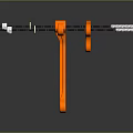 Orange Industrial Mechanical Equipment with Articulated Arms White Components and Adjustable Joints