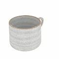 Two Gray Ceramic Mugs Tableware Set With Textured Surface For Home Kitchen