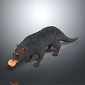 3D Modeled Platypus With Gray Body Long Flat Bill Red Eyes And Gray Gradient Background