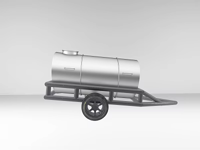 Durable Portable Industrial Metal Tank Trailer With Wheels And Cylindrical Design 3d model