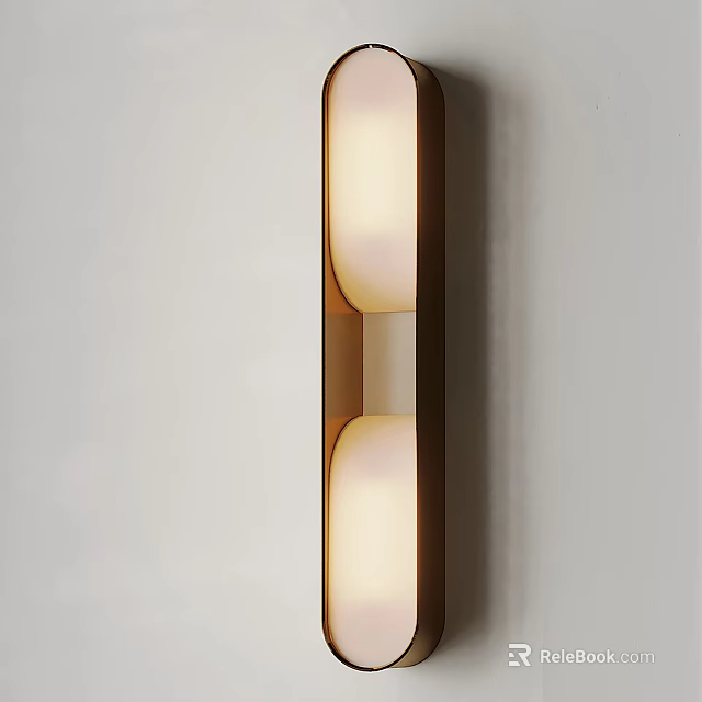 Modern Wall Sconce Design With Brown Frame White Shade And Warm Soft Illumination 3d model 