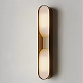 Modern Wall Sconce Design With Brown Frame White Shade And Warm Soft Illumination