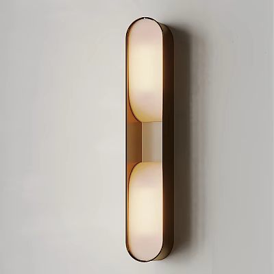 Modern Wall Sconce Design With Brown Frame White Shade And Warm Soft Illumination 3d model
