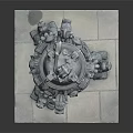 Ancient Stone Sculpture With Lion Figure And Mythical Creatures On Ornate Base