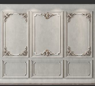 Modern Wall Panel Wall Trim Panel 3d model