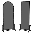 Floor Standing Mirrors With Black Metal Frame And Stable Base For Home