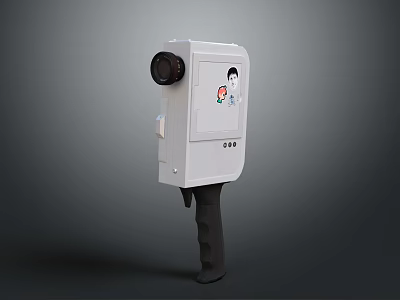 White Handheld Electronic Device With Camera And 5.8G Label For Daily Applications 3d model
