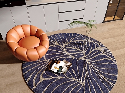 Lazy Sofa Round Carpet 3d model