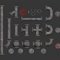 Various Types of Metal Pipe Fittings with Elbows Tees Flanges and Valves